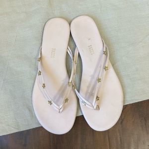 TKEES Duo Stars Flip Flop Sandals in Blush Pink Cowhide Leather